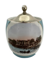 Victorian souvenir lidded jam pot Bowness Bay/Old England Hotel Lake District
