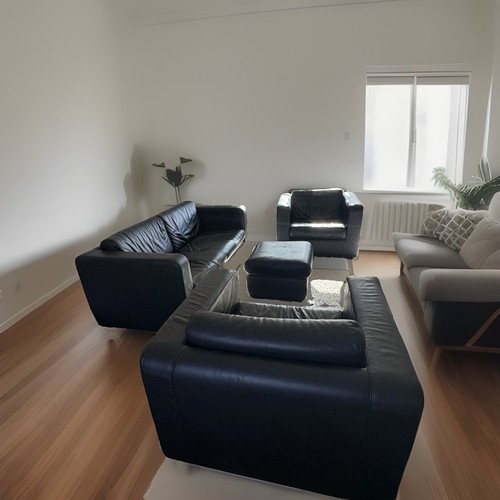 Black leather look - , seater