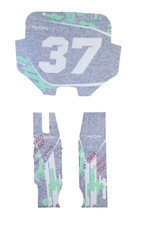 GREEN NUMBER BOARD & FORKS STICKSERS 125CC ORION  DIRT BIKE FAIRINGS PLASTICS