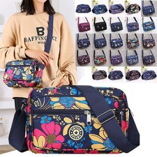 Ladies Crinkle Nylon Satchel Messenger Cross Body Shoulder Strap Woman Bum Bag