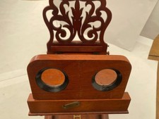 Victorian 1800s Wooden Tabletop Stereoscopic & Graphoscope Viewer