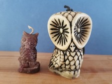 2 Owl Wax Candles, Vintage, 7