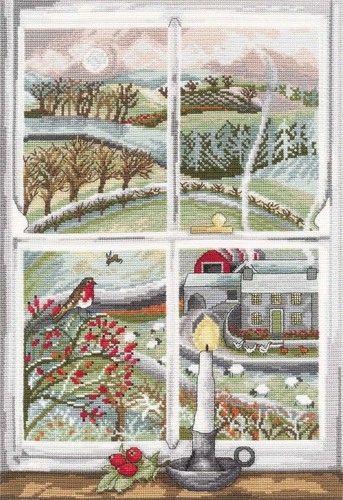 Rosehip window cross - cross, stitch