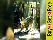 Stretching Tabby Cat 5"x7"