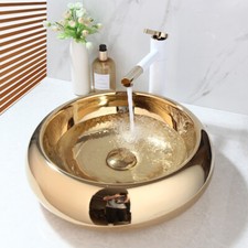 18" Gold Round Bathroom Basin
