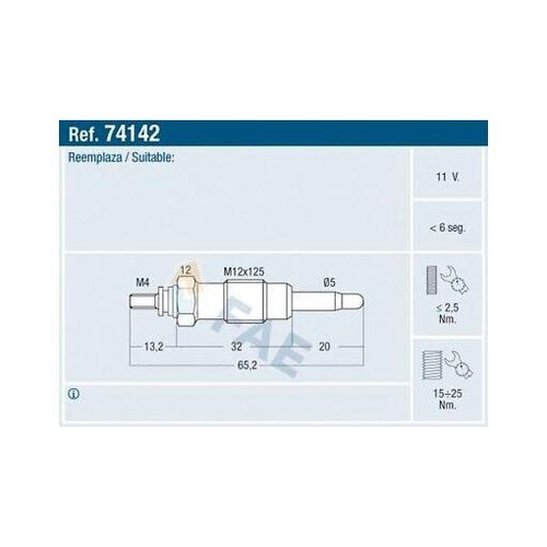 Fae 74142 glow plug - 74142,