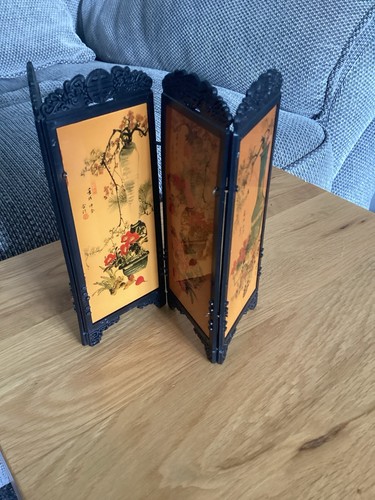 Vintage panel folding screen - vintage,