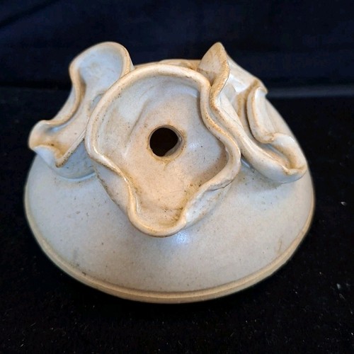 Pottery flower frog vase - flower,