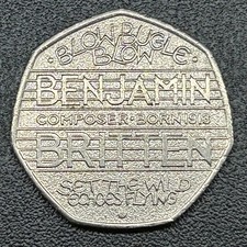 2013 50p Coin Benjamin Britten