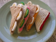 HAND KNITTED FOOD. 4 ASSORTED