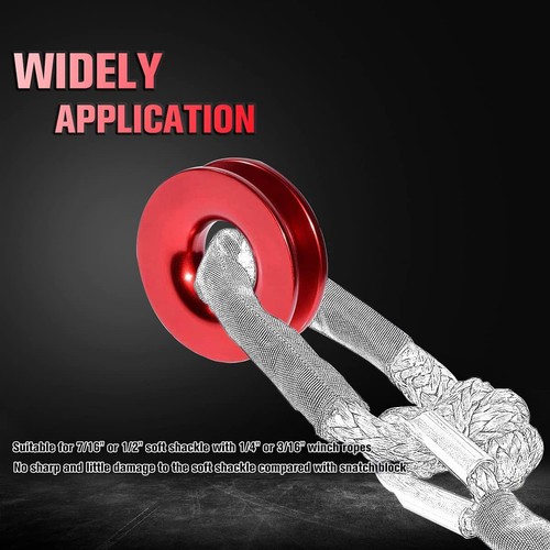 Red winch snatch recovery ring - winch,