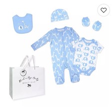 Baby Boy bodysuit Blue Safari