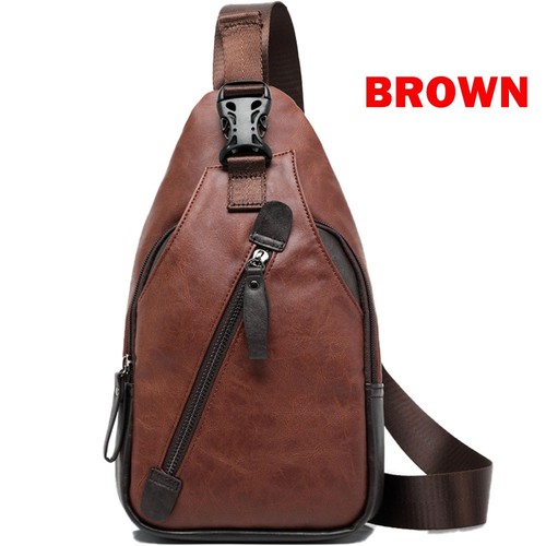 Brown men chest bag - brown,