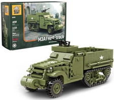 Buildarmy WW2 USA M3A1 half-track APC vehicle Model Brick Building Block 468pcs