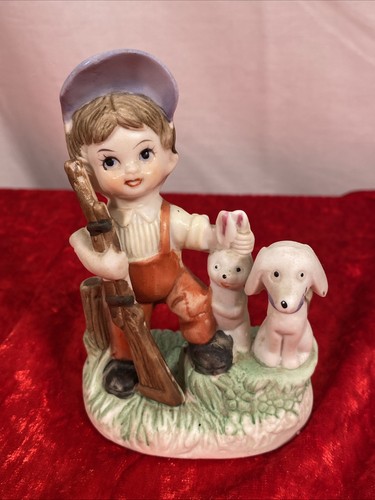 Boy hunting rabbit - rabbit, with