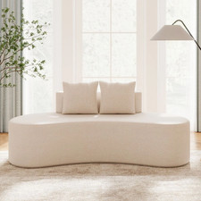 Stylish Curved Upholstered