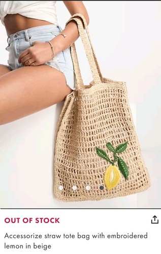 Accessorize straw tote bag