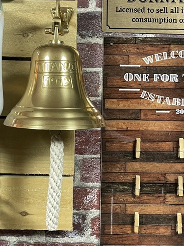 Antique brass wall bell - brass,