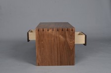 Low, solid walnut and oak