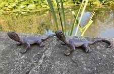 PAIR OF METAL GECKO / LIZARD