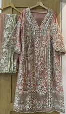 Asian Pakistani Indian wedding Party Formal dress Stitched, Pink Size: L Soraya