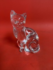Vintage  Crystal Cat Glass