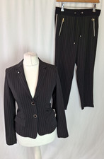Riani Blazer Jacket UK8  Womens SINGLE  Breasted Tailored Suit Pinstripe L2765