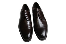 John White Men's Brown Leather Derby Shoes UK Size 9