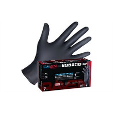  66483 SAS Safety Raven Patriot Nitrile Gloves, 7Mil LG