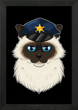 Police Birman Cat Framed Wall