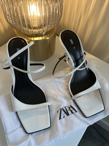 Zara white strappy block - strappy,