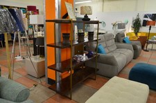 Wooden Bookcase Shelving Herringbone Etta Avenue Steadham Shelf Unit Dark Brass