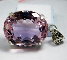 Natural 101.20 Ct Certified Brazilian Pink Kunzite Pendant Oval Cut Gemstone ~