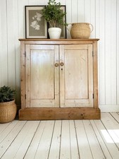 Rustic Antique Victorian Pine School Toy Cupboard Sideboard