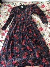 Vintage Laura Ashley  Cotton Velvet Dress  UK 10 (EU  36 USA  8)