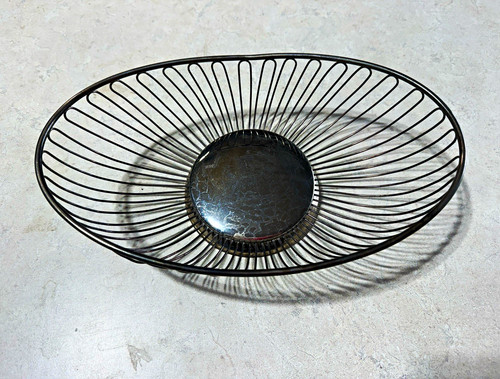 Silver plate wire basket - plate,