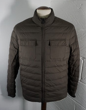 Mens Massimo Dutti Dark Grey Down Fill Puffer Jacket - Size Medium