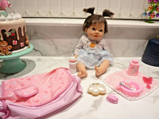 TINY TREASURES DOLL WITH BROWN HAIR AND ACCESSORIES