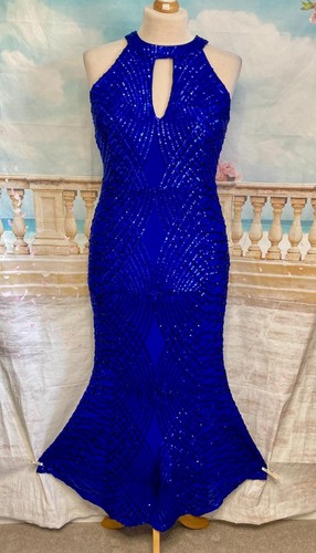 Blue sequin maxi - blue, dress