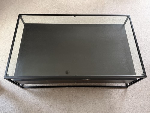 Black coffee table with glass - coffee,