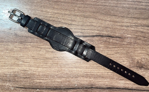 16mm dark oil leather handmade