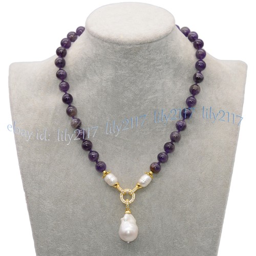 Natural purple amethyst - natural, beads