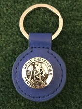 St Christopher Keyring Leather