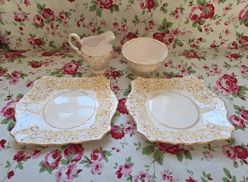 Vintage 40s pink patterned - pink, tea