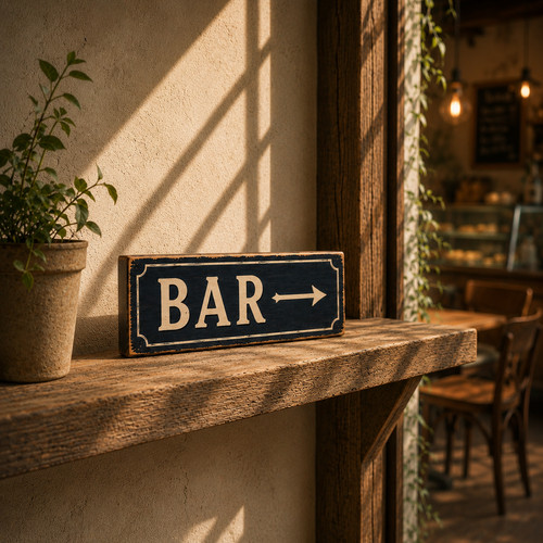 Bar sign wooden - , style