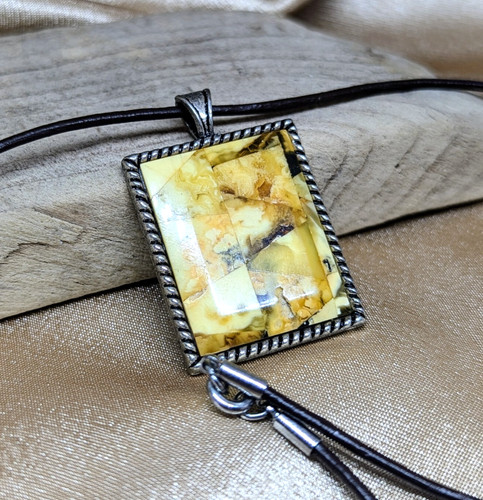 Natural amber pendant white - amber,