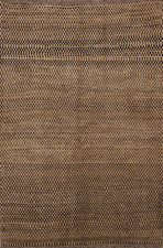 Handmade Modern Gabbeh Area Rug 4x6 Ft Oriental Wool Carpet Tribal Beige Rug