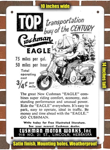 Metal sign 1952 cushman - metal,