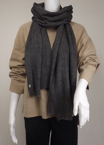 Cashmere charcoal grey scarf - cashmere,
