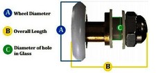 Shower door rollers 23mm - 4x,